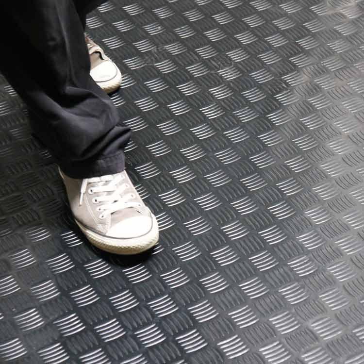 Checker Plate Rubber Gym Flooring B - Slip Not Co Uk