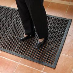 Rubber Workshop Safety Mats With Drainage Holes E - Slip Not Co Uk