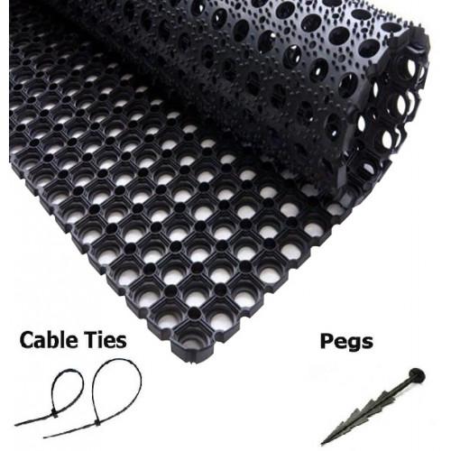 Rubber Grass Mats 23mm 150x100cms with Pegs and Ties - Slip Not Co Uk